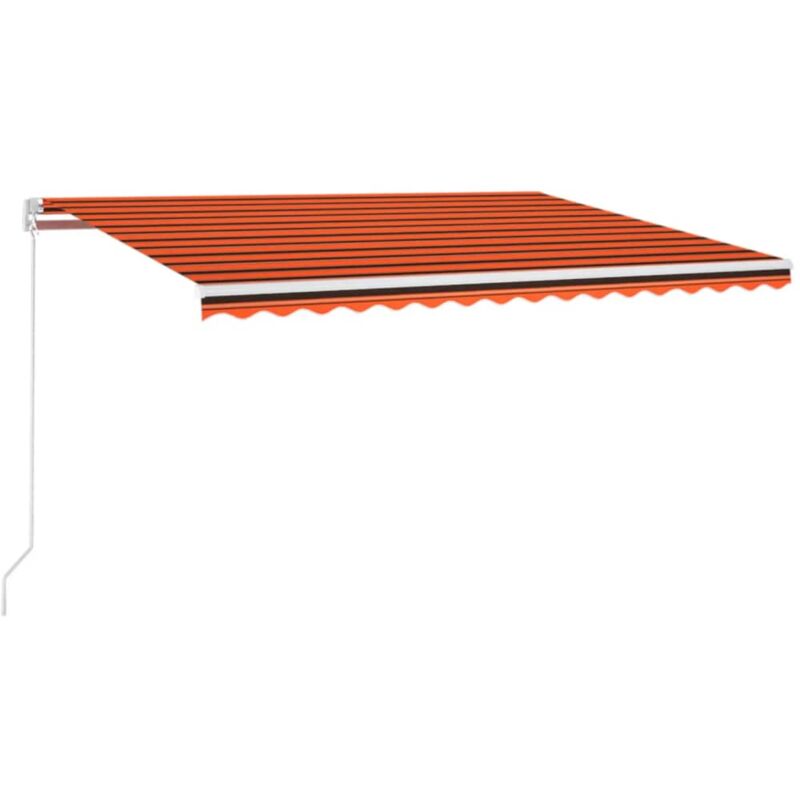 

Toldo manual retráctil con LED naranja y marrón 450x300 cm - Naranja - Vidaxl