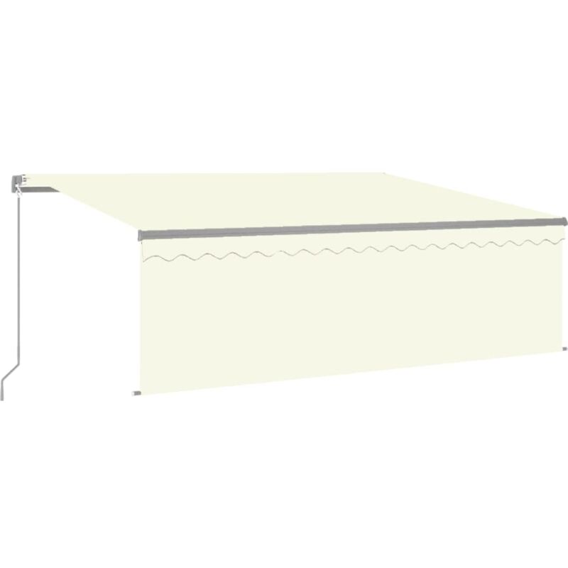 

vidaXL Toldo manual retráctil con persiana color crema 4x3 m - Crema