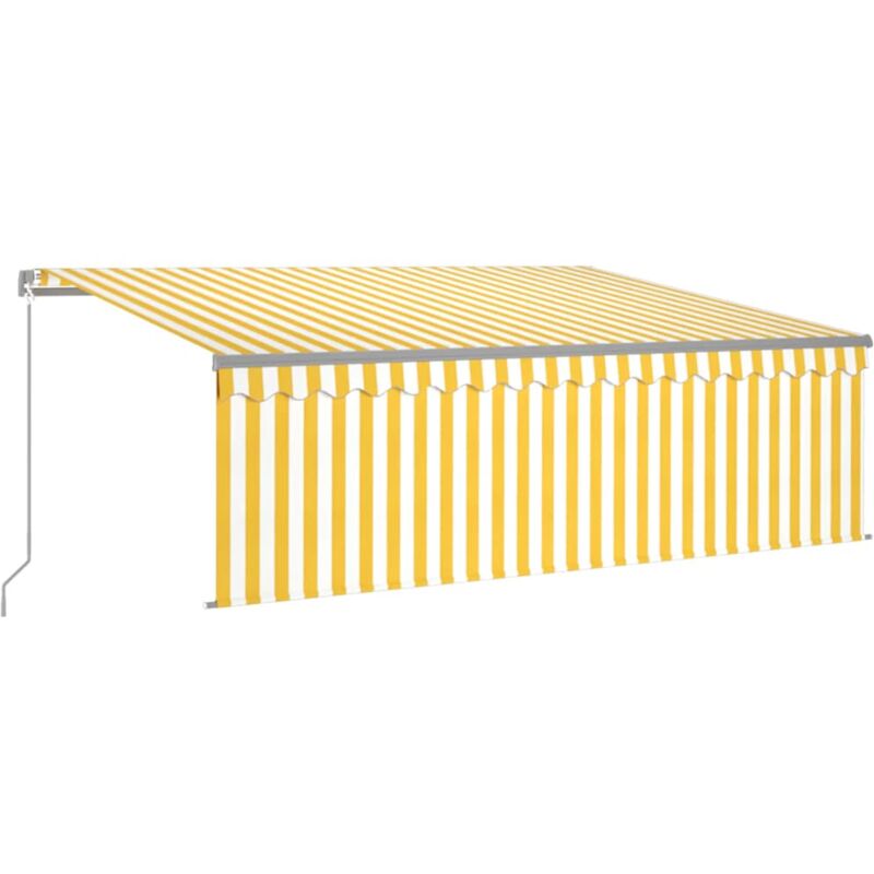 

vidaXL Toldo manual retráctil con persiana y LED amarillo blanco 4x3 m - Amarillo