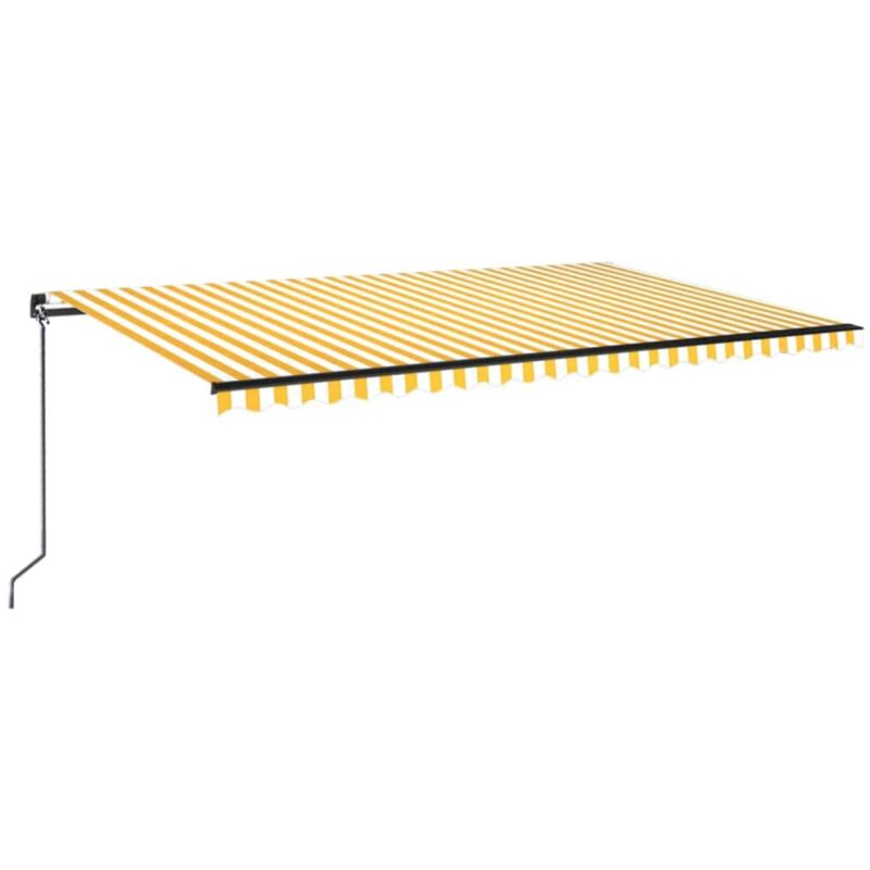 

Toldo manual retráctil amarillo y blanco 500x350 cm - Amarillo - Vidaxl