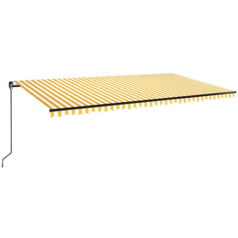 

Toldo manual retráctil amarillo y blanco 600x350 cm - Amarillo - Vidaxl