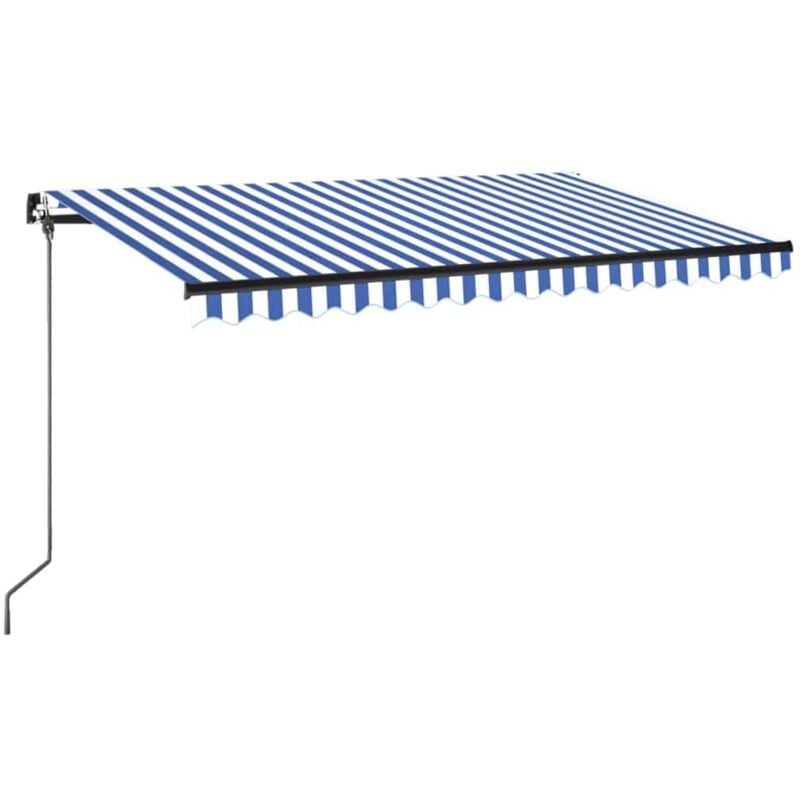 

Toldo manual retráctil azul y blanco 450x350 cm - Azul - Vidaxl
