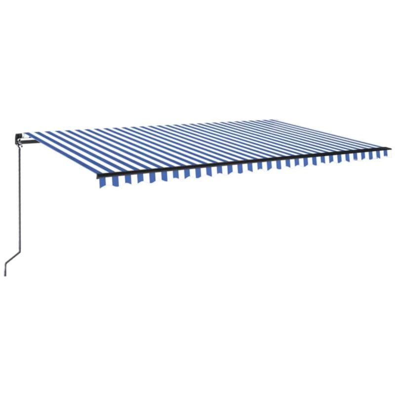 

Toldo manual retráctil azul y blanco 500x350 cm - Azul - Vidaxl