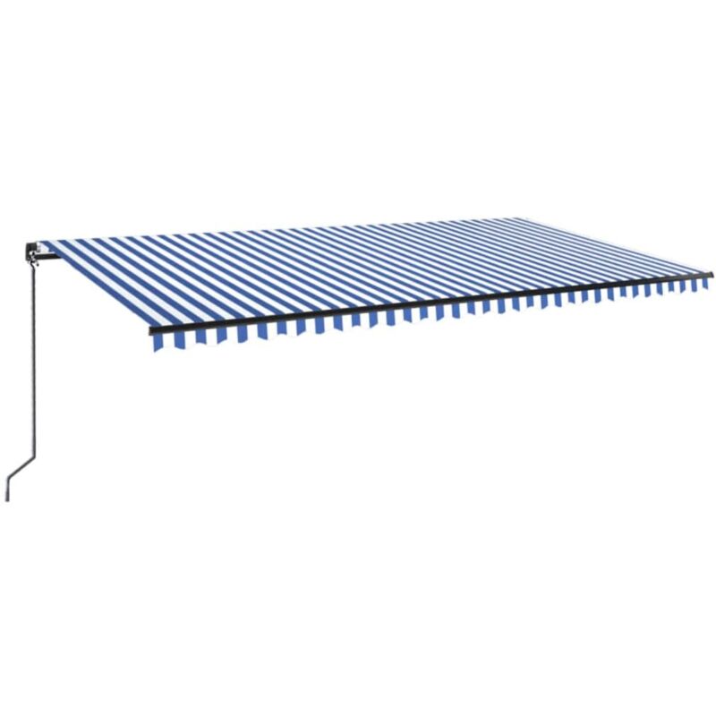 

Toldo manual retráctil azul y blanco 600x350 cm - Azul - Vidaxl