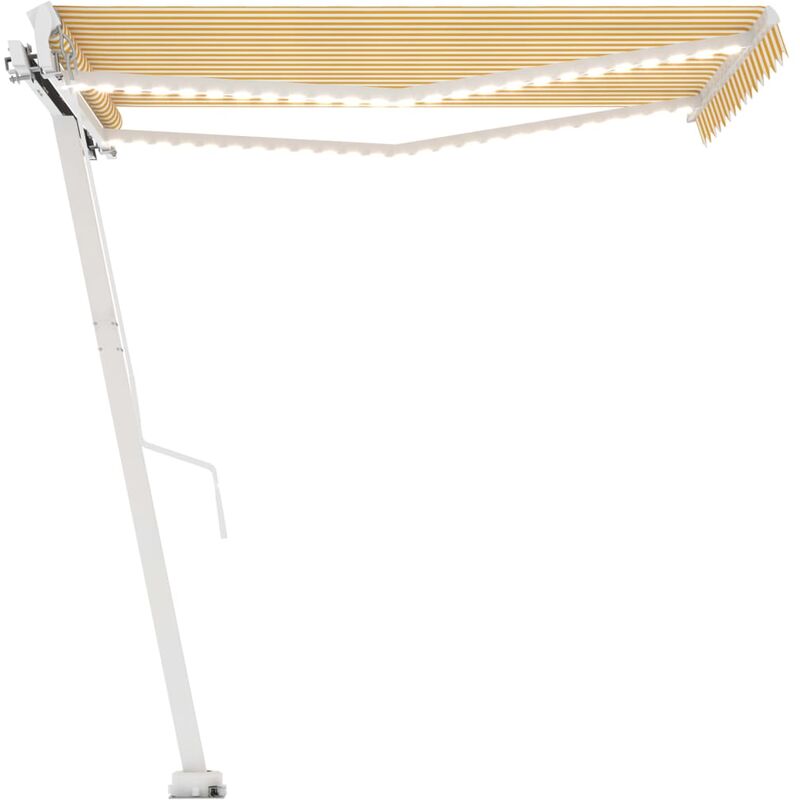 

Toldo manual retráctil con LED amarillo y blanco 350x250 cm - Amarillo - Vidaxl