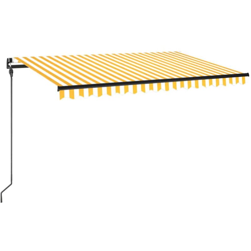 

Toldo manual retráctil con LED amarillo y blanco 450x300 cm - Amarillo - Vidaxl