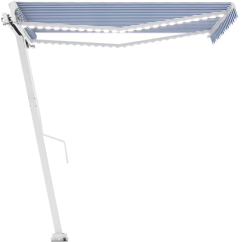 

Toldo manual retráctil con LED azul y blanco 350x250 cm - Azul - Vidaxl