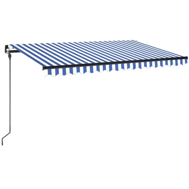 

Toldo manual retráctil con LED azul y blanco 400x300 cm - Azul - Vidaxl