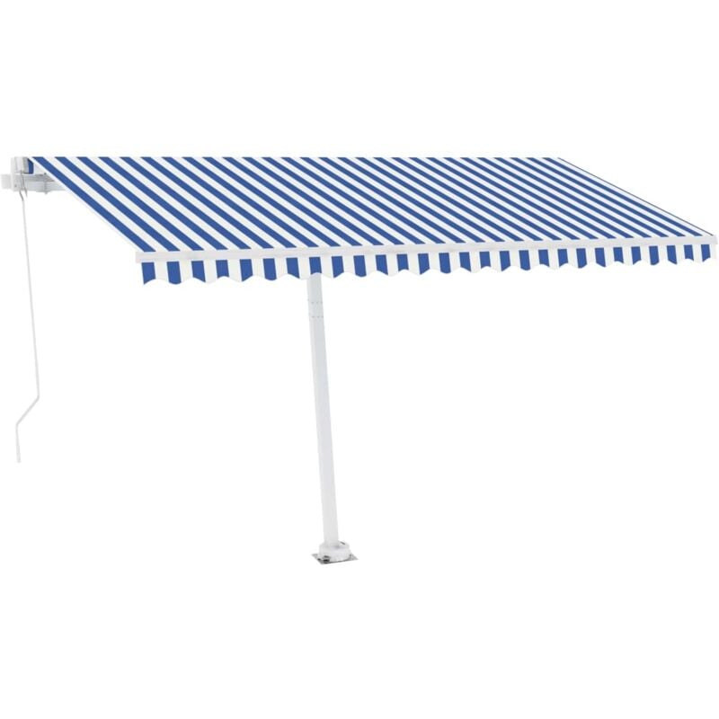 

Toldo manual retráctil con LED azul y blanco 400x300 cm - Azul - Vidaxl