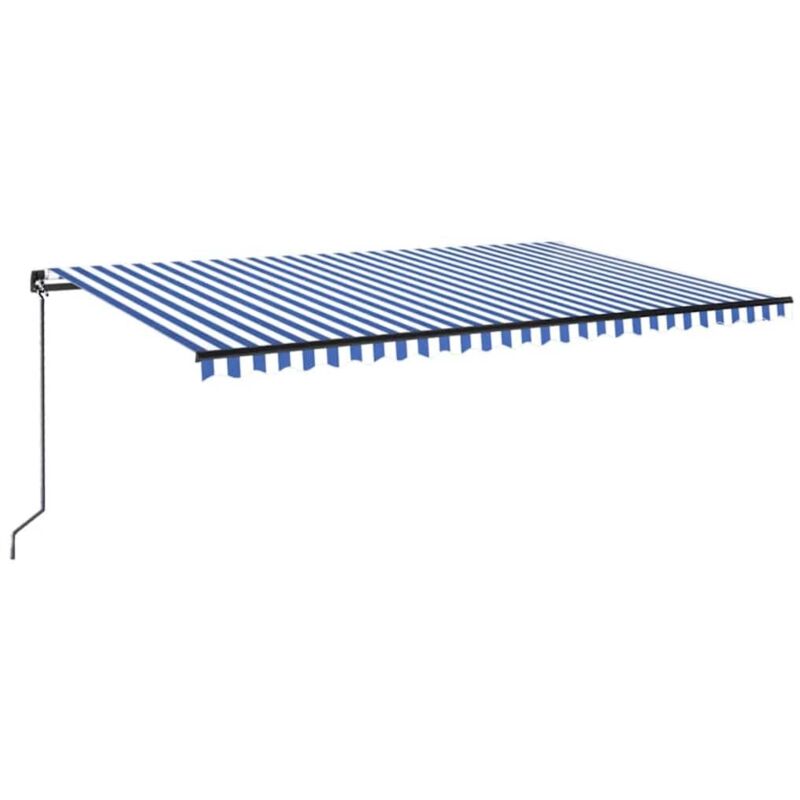 

Toldo manual retráctil con LED azul y blanco 500x300 cm - Azul - Vidaxl