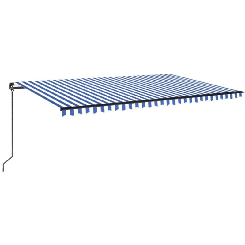 

Toldo manual retráctil con LED azul y blanco 500x350 cm - Azul - Vidaxl