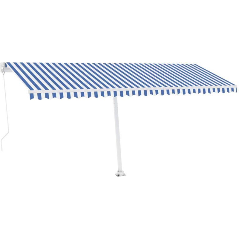

Toldo manual retráctil con LED azul y blanco 500x350 cm - Azul - Vidaxl