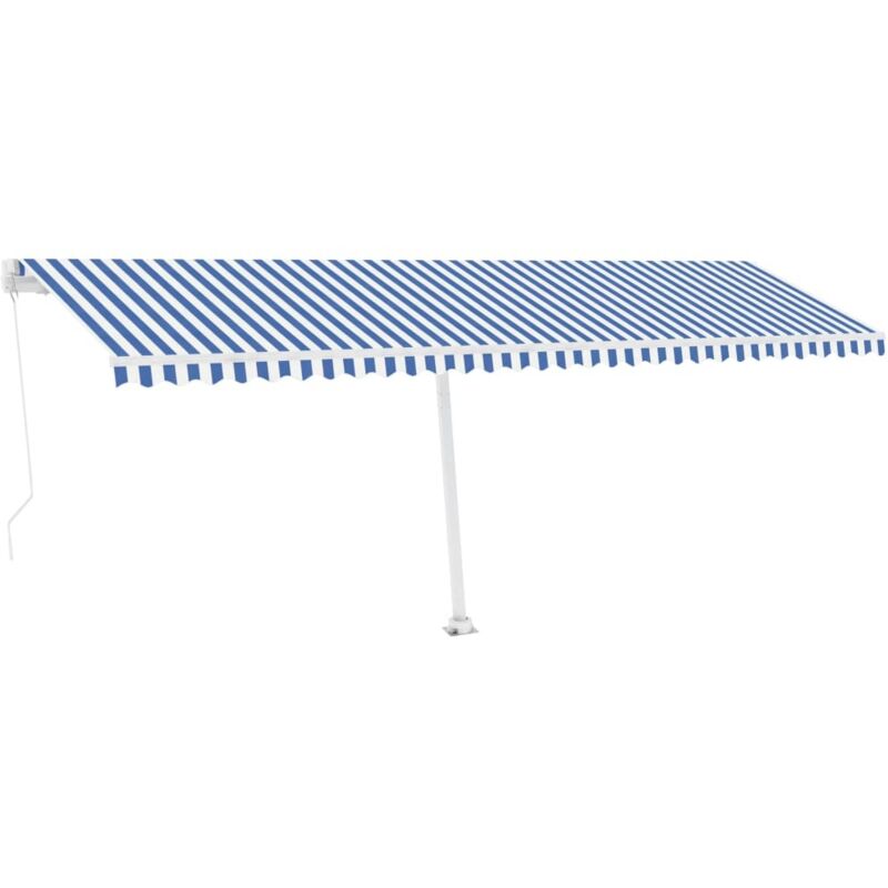

Toldo manual retráctil con LED azul y blanco 600x350 cm - Azul - Vidaxl