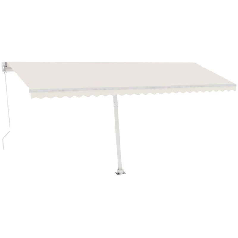 

vidaXL Toldo manual retráctil con LED color crema 500x300 cm - Crema