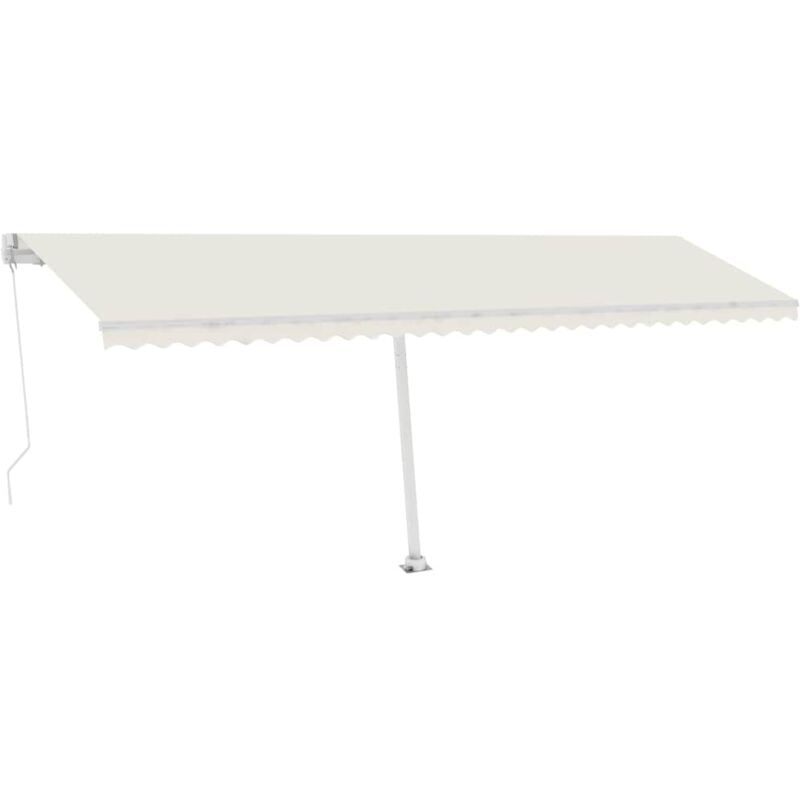 

vidaXL Toldo manual retráctil con LED color crema 600x300 cm - Crema
