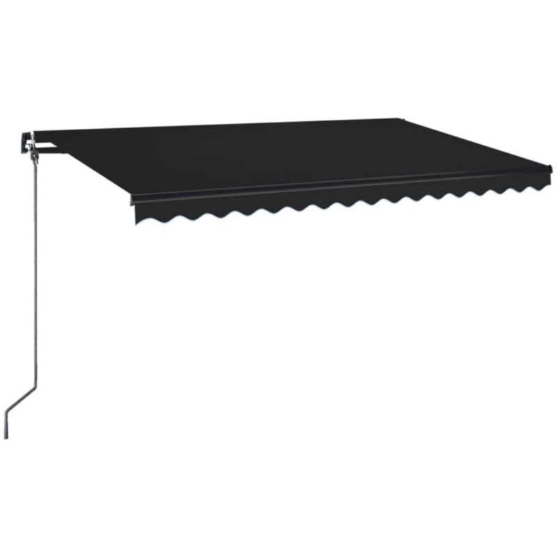 

vidaXL Toldo manual retráctil con LED gris antracita 400x350 cm - Antracita