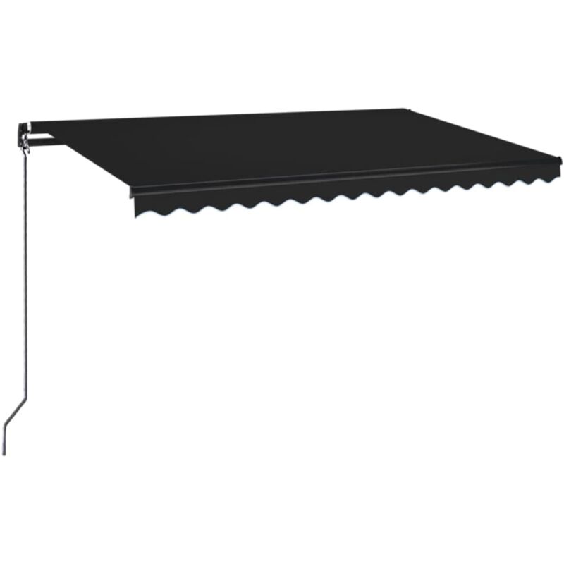 

Toldo manual retráctil con LED gris antracita 450x350 cm - Antracita - Vidaxl