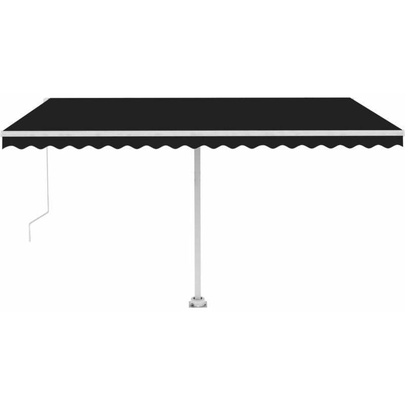 

vidaXL Toldo manual retráctil con LED gris antracita 450x350 cm - Antracita