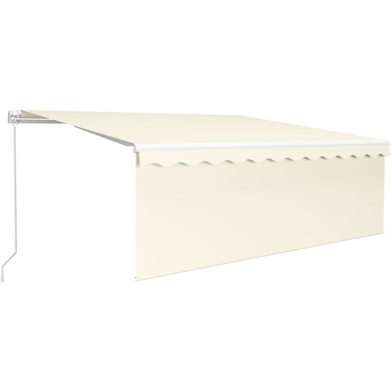 

vidaXL Toldo manual retráctil con persiana 4,5x3 m color crema - Crema