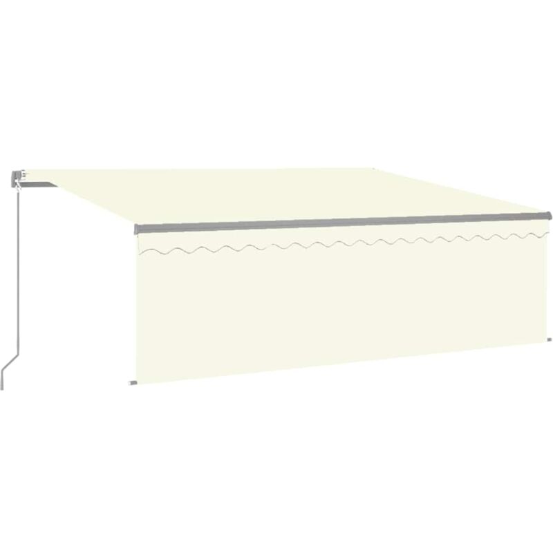 

vidaXL Toldo manual retráctil con persiana 4,5x3 m color crema - Crema