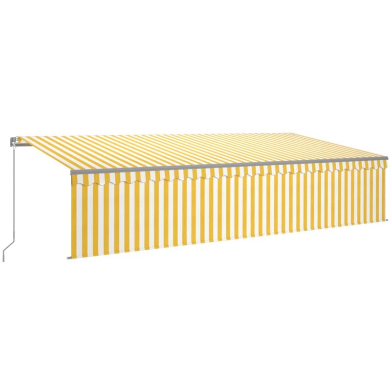 

Toldo manual retráctil con persiana 6x3 m amarillo y blanco - Amarillo - Vidaxl