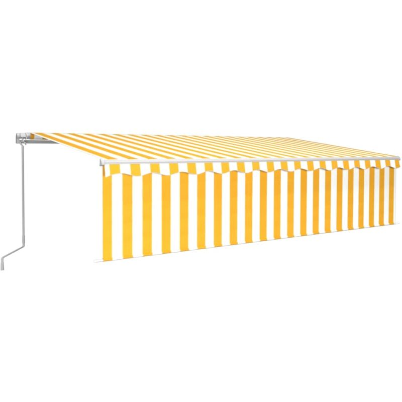

Toldo manual retráctil con persiana 6x3 m amarillo y blanco - Amarillo - Vidaxl