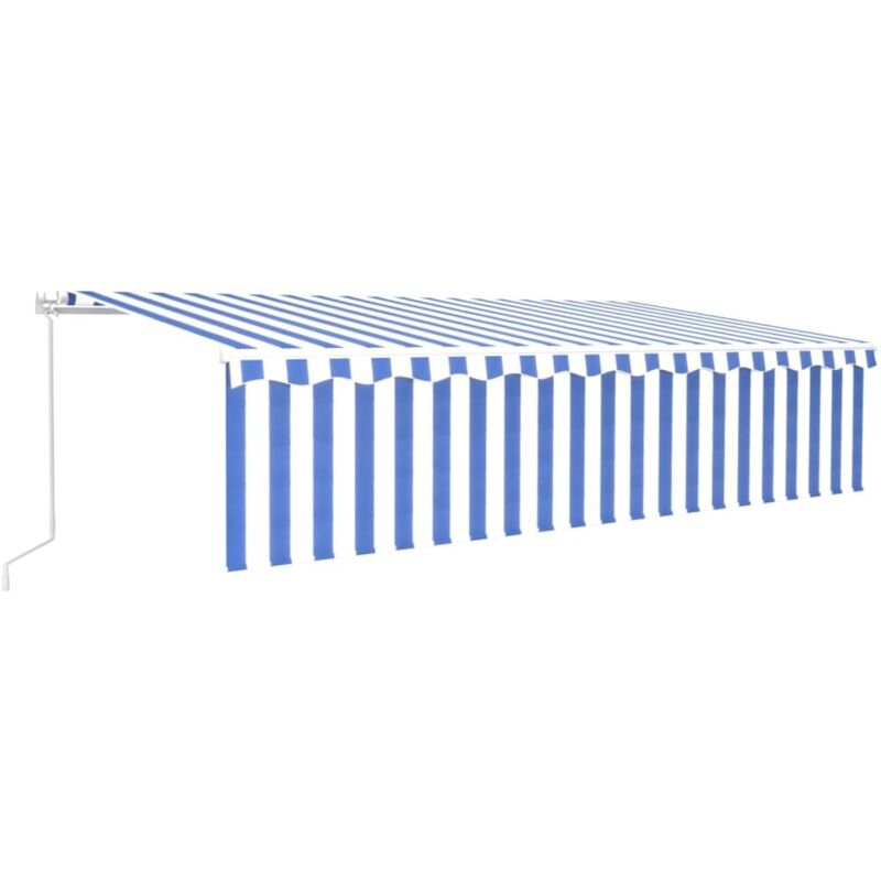

Toldo manual retráctil con persiana 6x3 m azul y blanco - Azul - Vidaxl