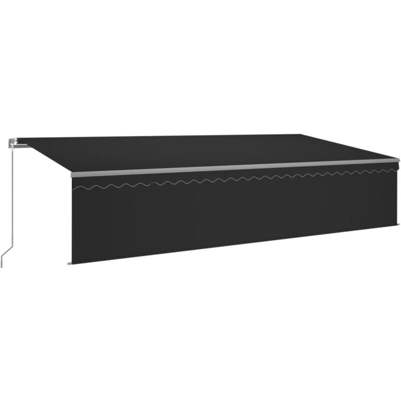 

vidaXL Toldo manual retráctil con persiana 6x3 m gris antracita - Antracita
