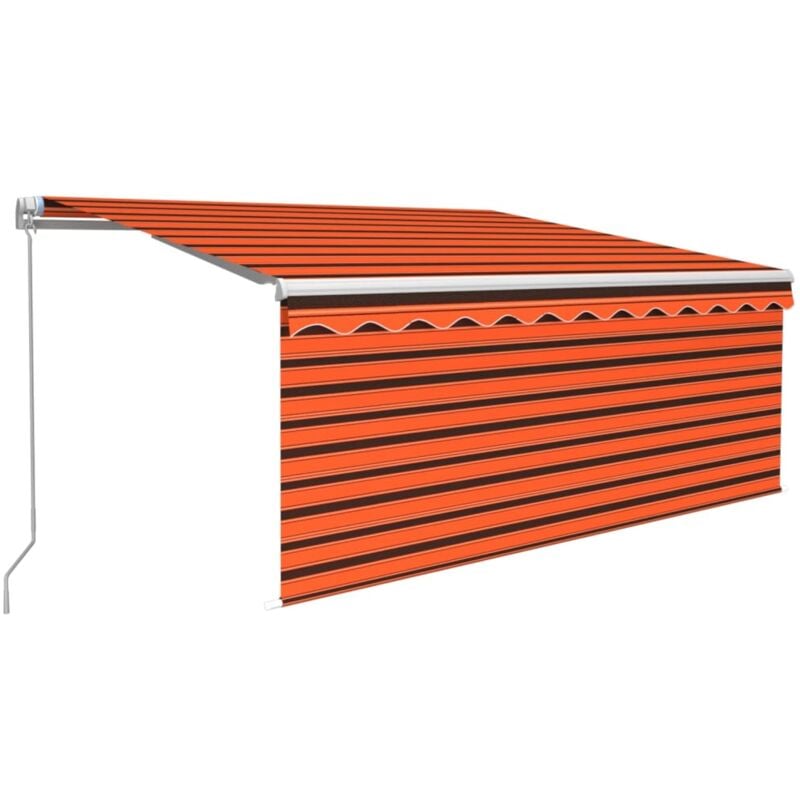

Toldo manual retráctil con persiana LED naranja y marrón 3x2,5m - Naranja - Vidaxl