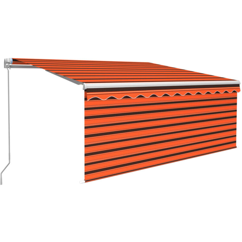 

Toldo manual retráctil con persiana naranja marrón 3,5x2,5m - Naranja - Vidaxl
