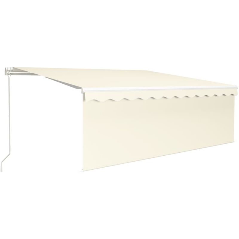 

vidaXL Toldo manual retráctil con persiana y LED crema 4x3 m - Crema