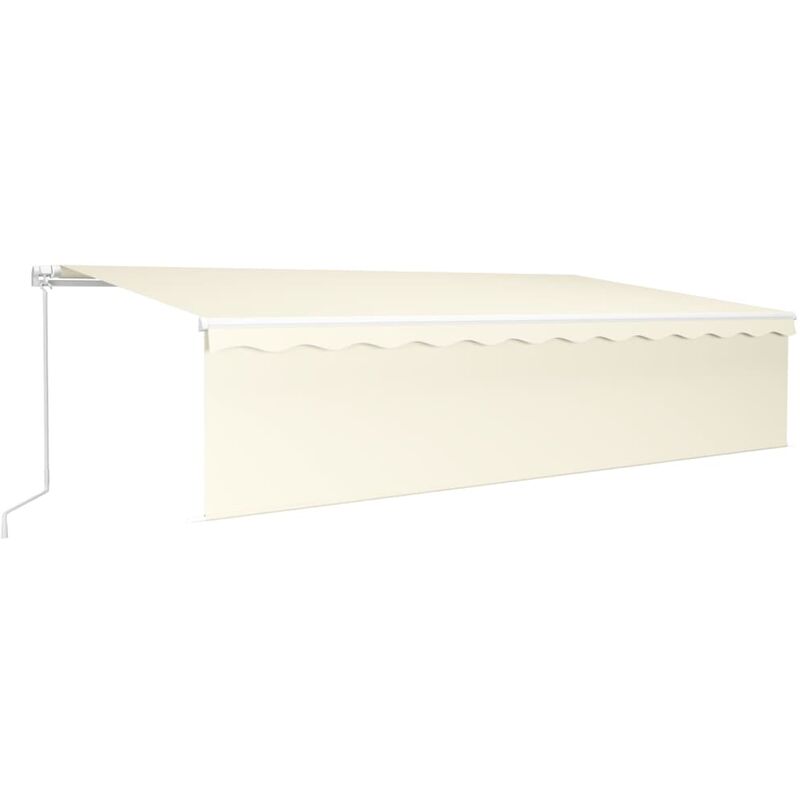 

Toldo manual retráctil con persiana y LEDs 6x3 m crema - Crema - Vidaxl