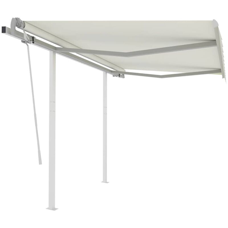 

Toldo manual retráctil con postes color crema 3x2,5 m - Crema - Vidaxl