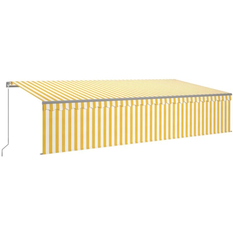 

vidaXL Toldo manual retráctil persiana y LEDs 6x3 m amarillo y blanco - Amarillo