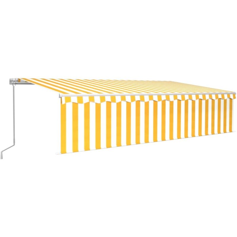 

Toldo manual retráctil persiana y LEDs 6x3 m amarillo y blanco - Amarillo - Vidaxl