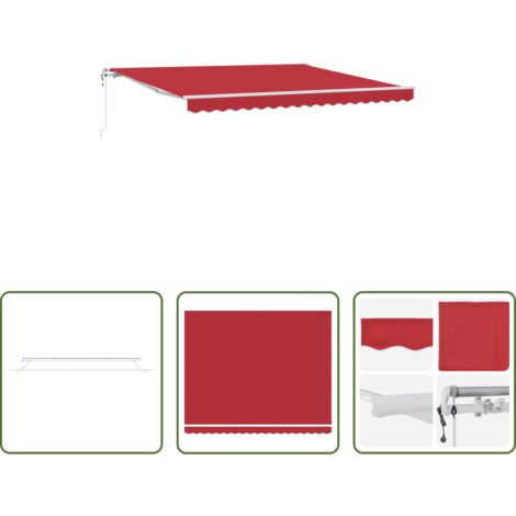 vidaXL Toldo manual -  Toldo Retráctil Eléctrico Rojo 400 x 300 cm