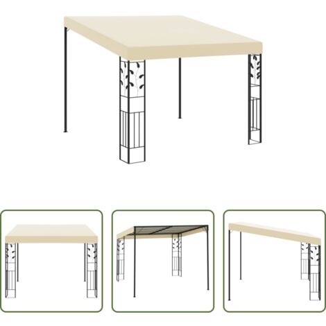 vidaXL Toldo montado en pared -  Cenador con montaje en la pared crema 3x3x2,5 m