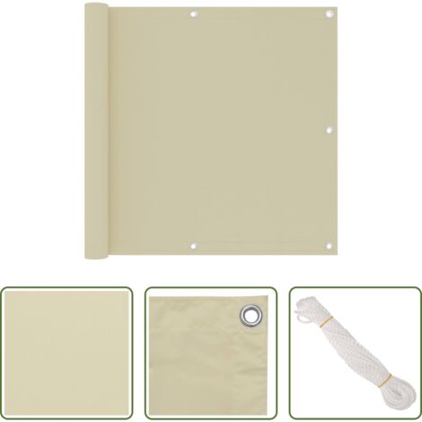 vidaXL Toldo oxford -  Toldo para balcón tela oxford color crema 90x500 cm