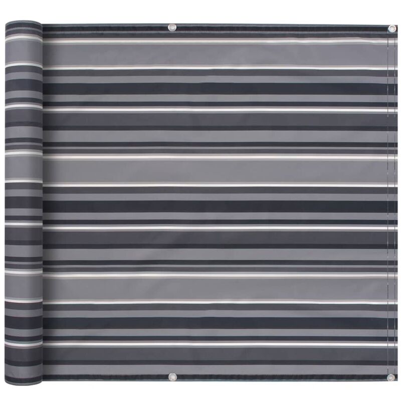 

vidaXL Toldo para Balcón Tela Oxford 75x400 cm a Rayas Gris - Gris