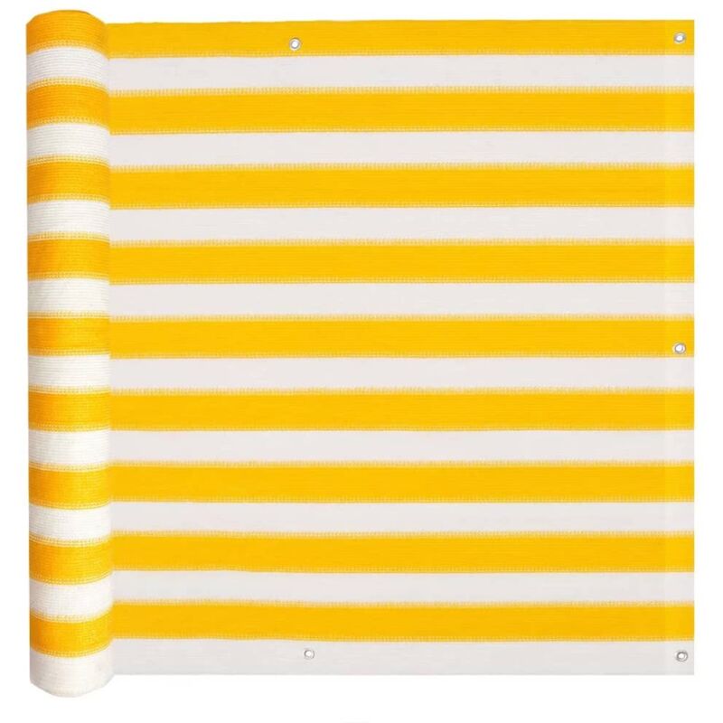 

vidaXL Toldo para Balcón HDPE 75x400 cm Amarillo y Blanco - Multicolor