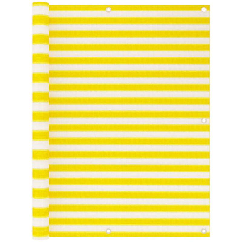 

vidaXL Toldo para balcón HDPE amarillo y blanco 120x400 cm - Multicolor