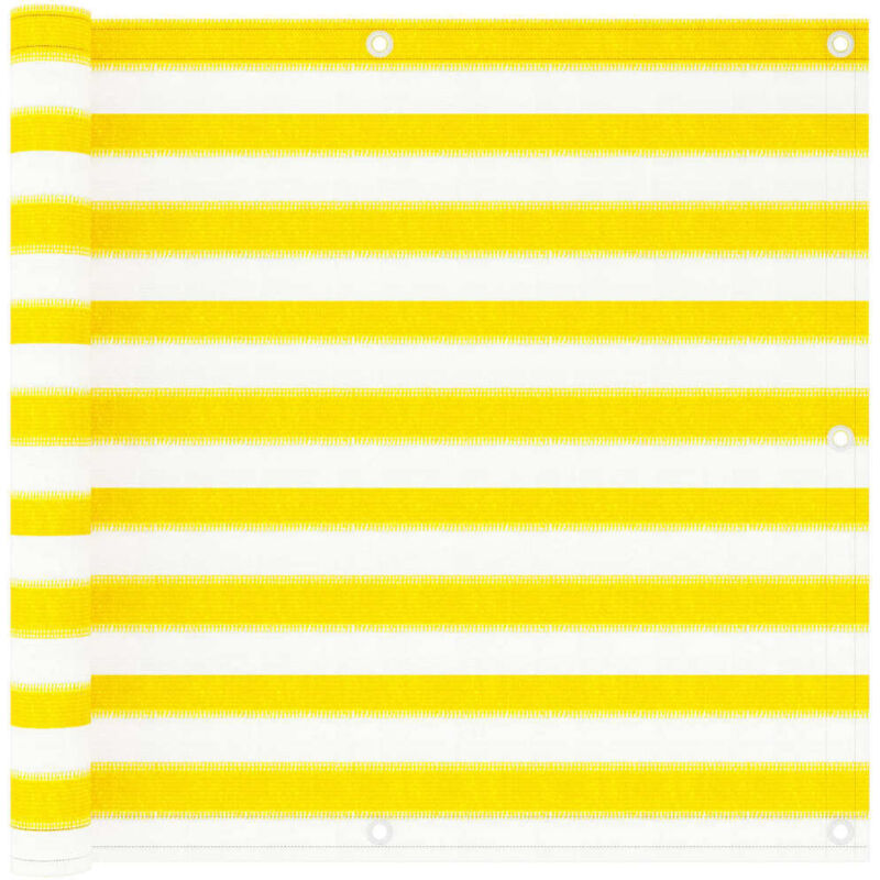 

vidaXL Toldo para balcón HDPE amarillo y blanco 90x300 cm - Multicolor