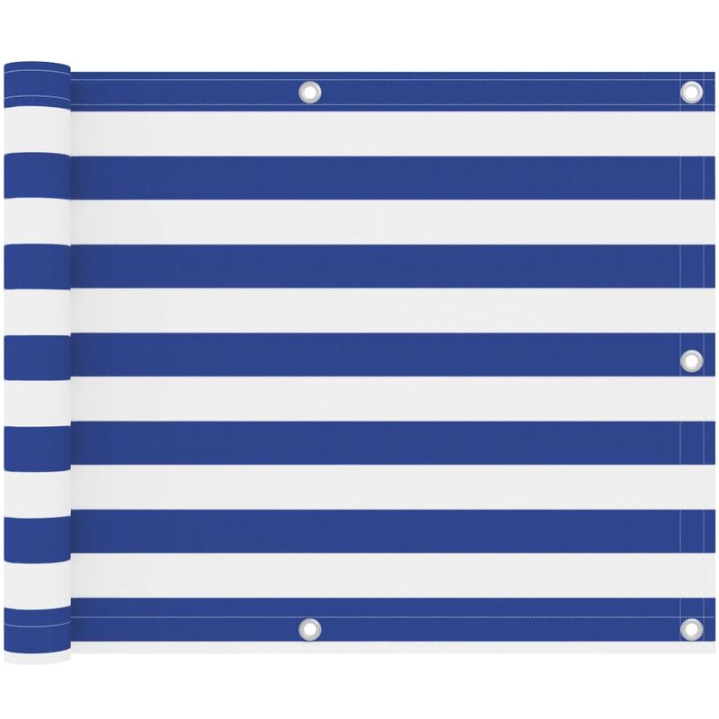 

vidaXL Toldo para balcón tela oxford blanco y azul 75x400 cm - Multicolor