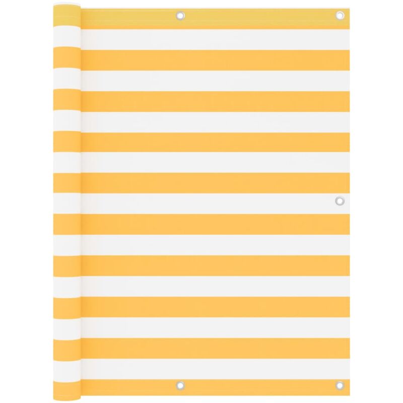 

Toldo para balcón tela oxford blanco y amarillo 120x400 cm - Multicolor - Vidaxl