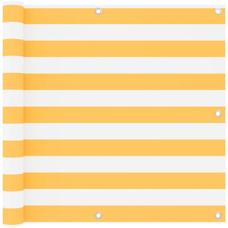 

vidaXL Toldo para balcón tela oxford blanco y amarillo 90x400 cm - Multicolor
