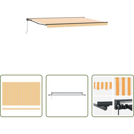 vidaXL Toldo para jardín -  Estructura del Toldo Manual Amarillo y 500 x 300 cm