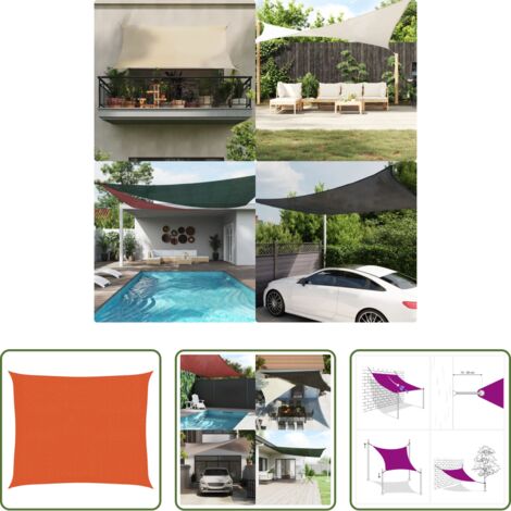 vidaXL Toldo para jardín -  Toldo de vela naranja HDPE 160 g/m² 2,5x3 m