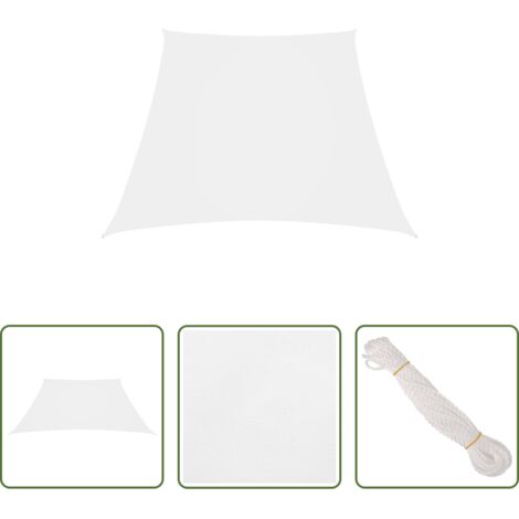 vidaXL Toldo para jardín -  Toldo de vela trapezoidal de tela oxford blanco 3/5x4 m