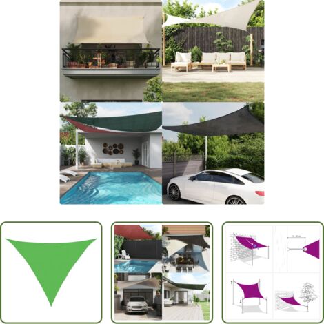 vidaXL Toldo para jardín - Toldo de vela verde claro HDPE 160 g/m² 3x3x4,2 m