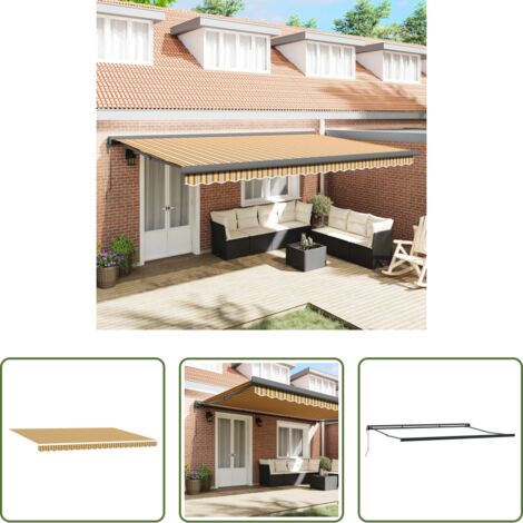 vidaXL Toldo para jardín -  Toldo Multicolor 500 x 300 x 165 cm Poliéster y Aluminio